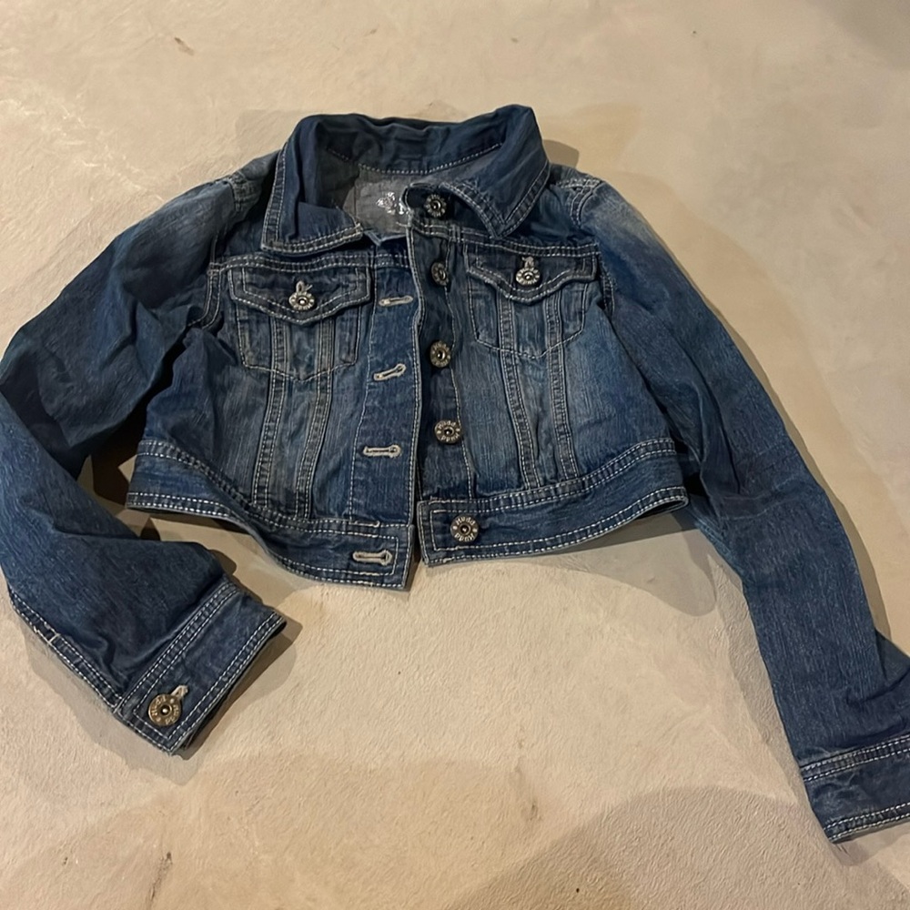 Girls cropped denim jacket